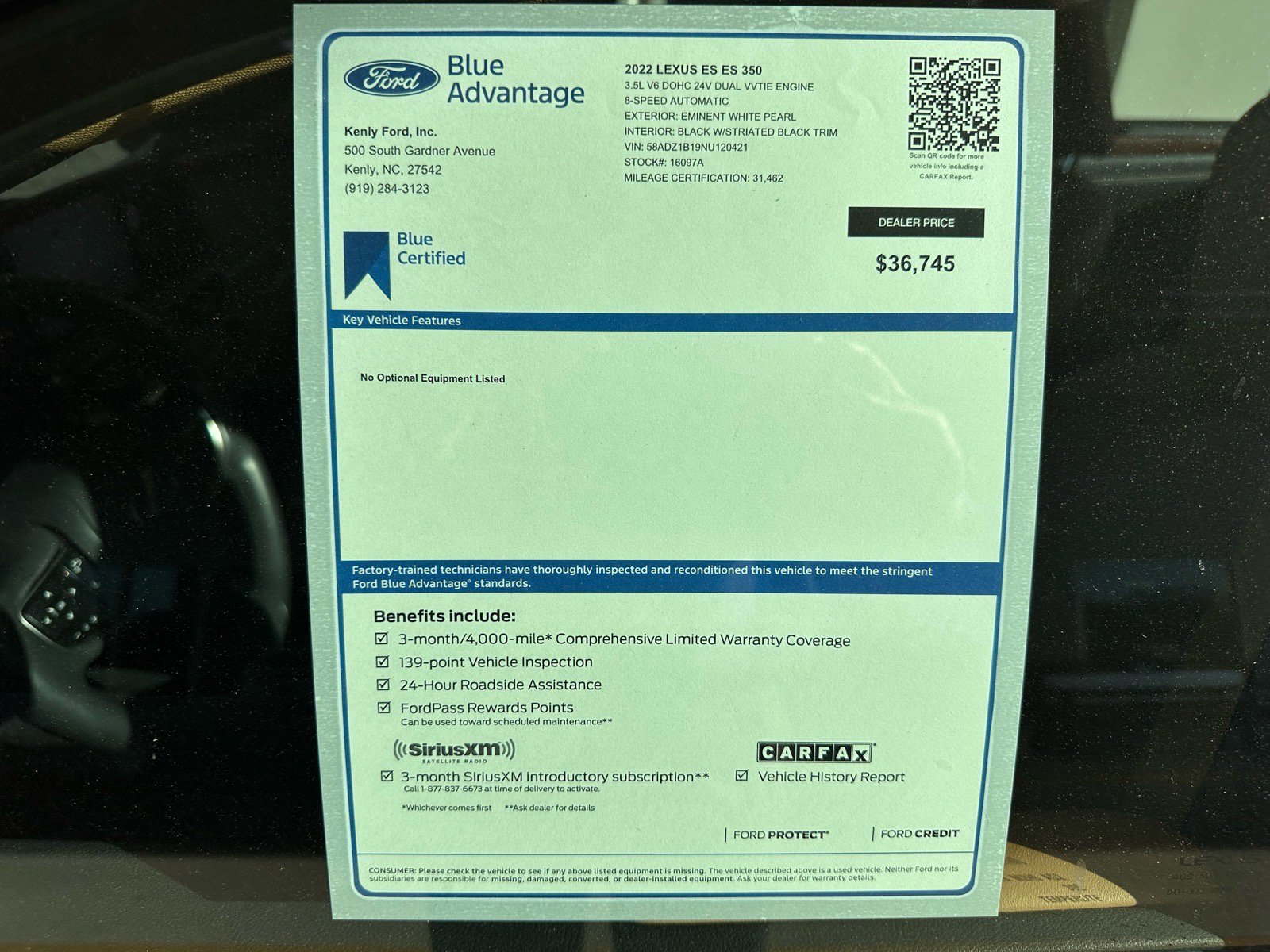 Used 2022 Lexus ES 350 w/ Premium Package FWD image 4
