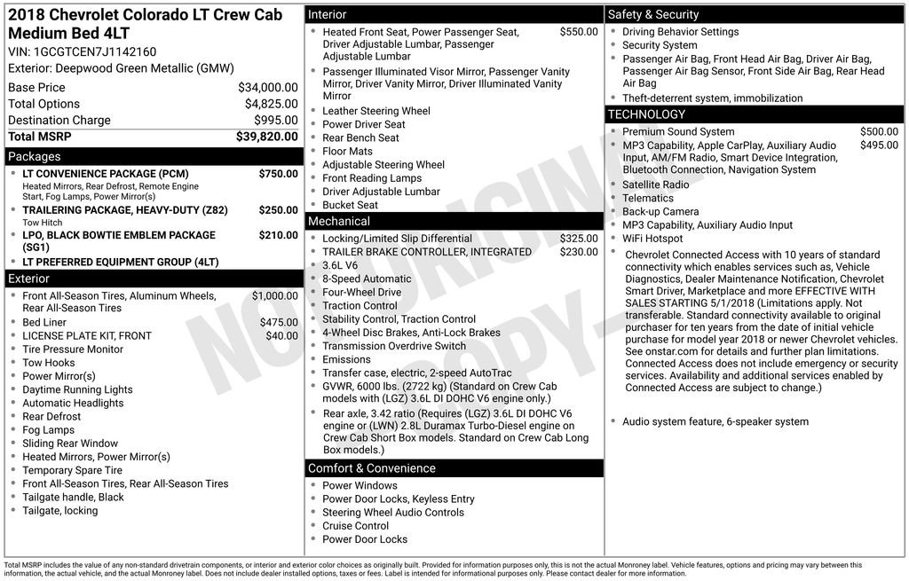 Used 2018 Chevrolet Colorado LT w/ LT Convenience Package