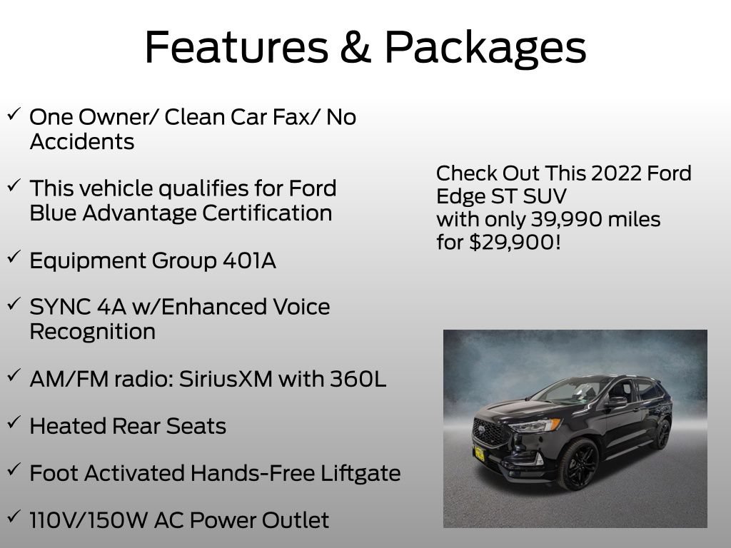 Certified 2022 Ford Edge ST w/ Equipment Group 401A AWD/4WD image 4