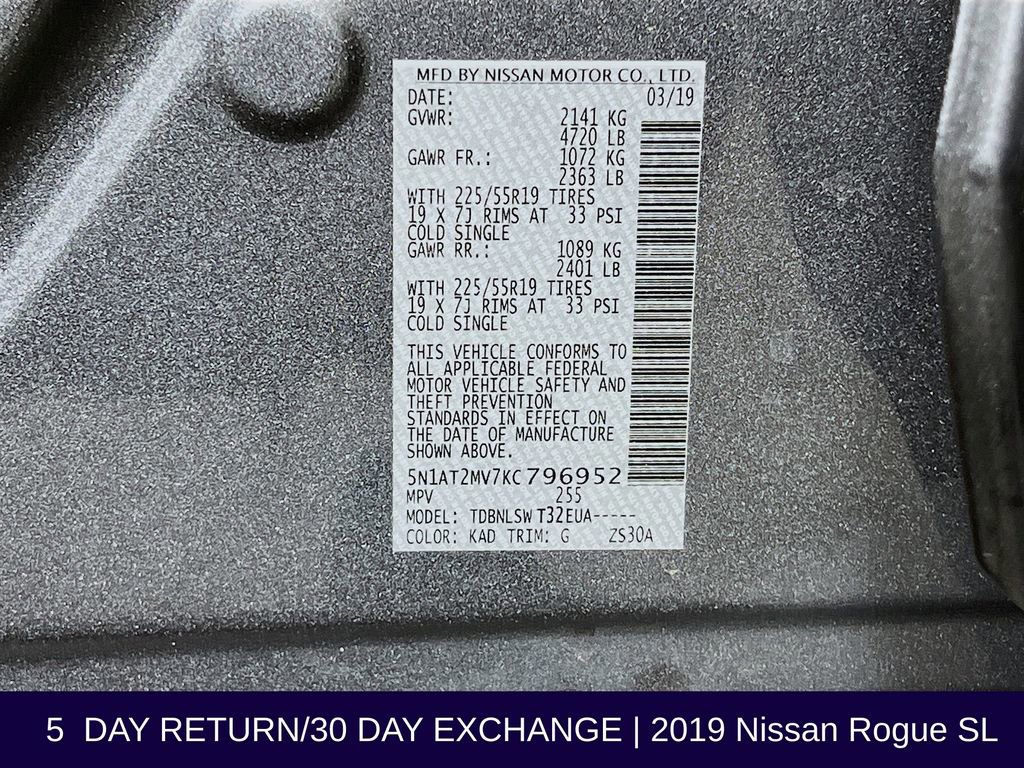 Used 2019 Nissan Rogue SL w/ Premium Package image 38