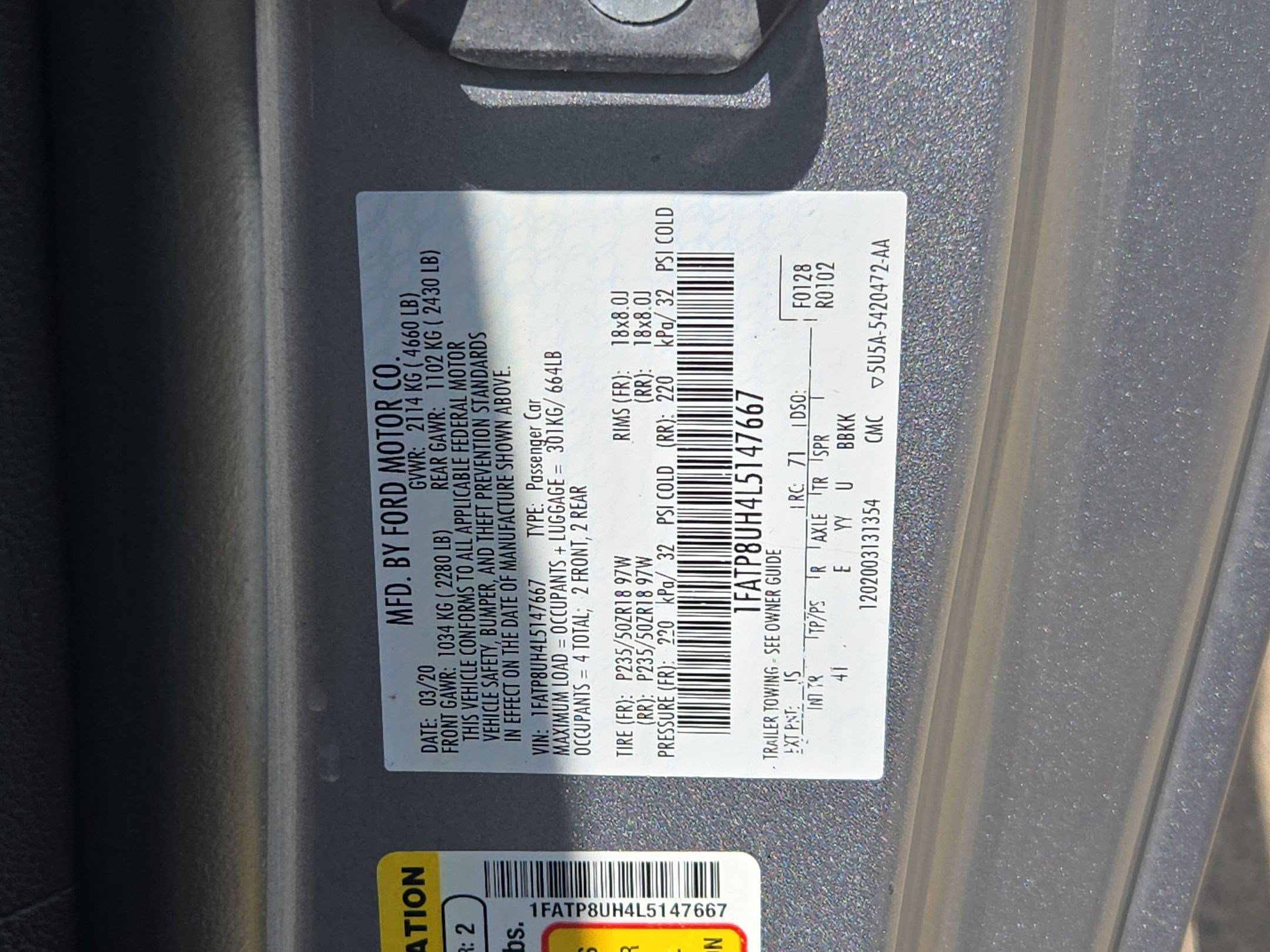 Certified 2020 Ford Mustang Premium RWD image 31