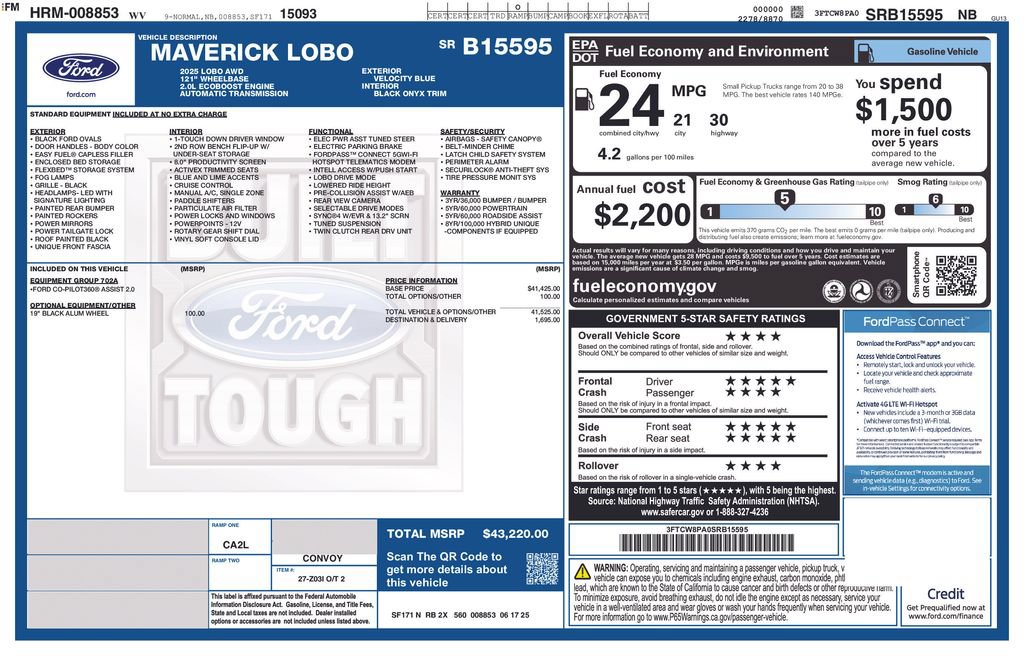 Certified 2025 Ford Maverick Lobo AWD/4WD image 36