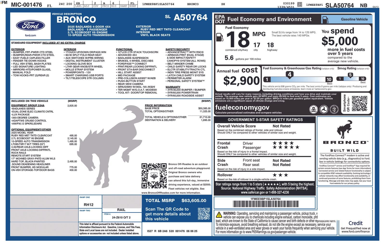 Certified 2025 Ford Bronco Badlands AWD/4WD image 27