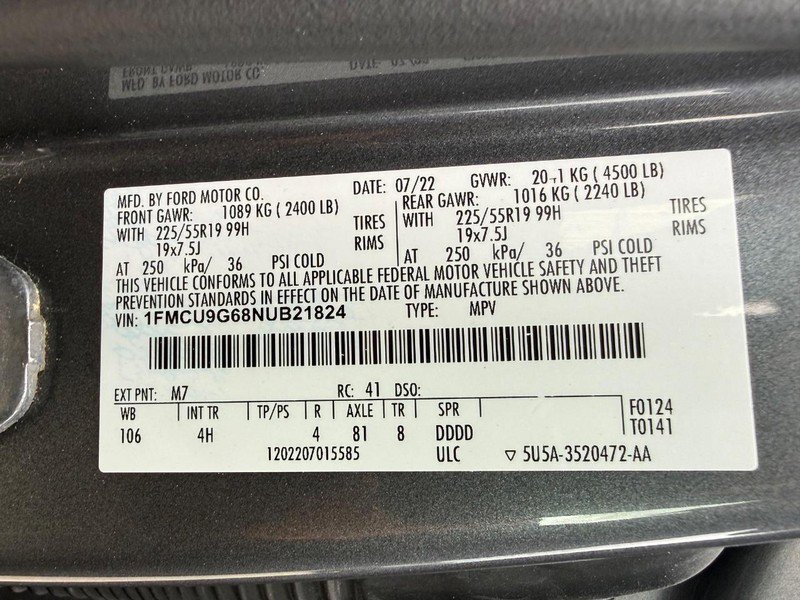 Certified 2022 Ford Escape SE w/ SE Sport Appearance Package AWD/4WD image 31