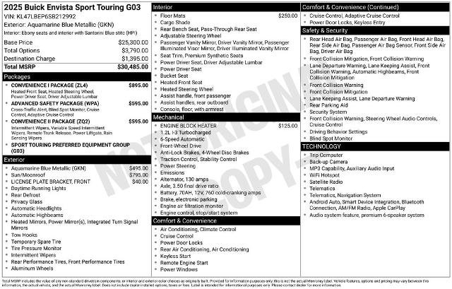 Used 2025 Buick Envista Sport Touring w/ Convenience I Package FWD image 38