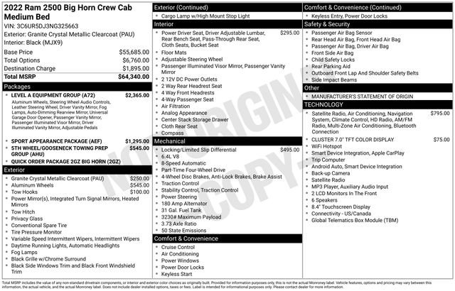 Used 2022 RAM 2500 Big Horn w/ Level A Equipment Group AWD/4WD image 27