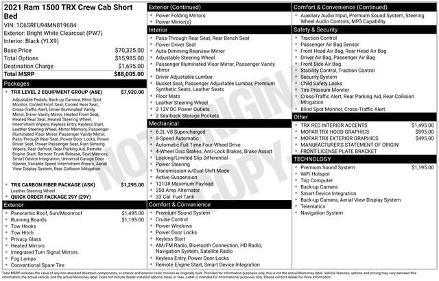 Used 2021 RAM 1500 TRX w/ TRX Level 2 Equipment Group AWD/4WD image 2