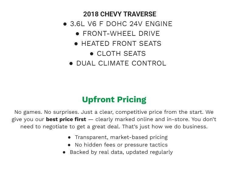 Used 2018 Chevrolet Traverse LT FWD image 2