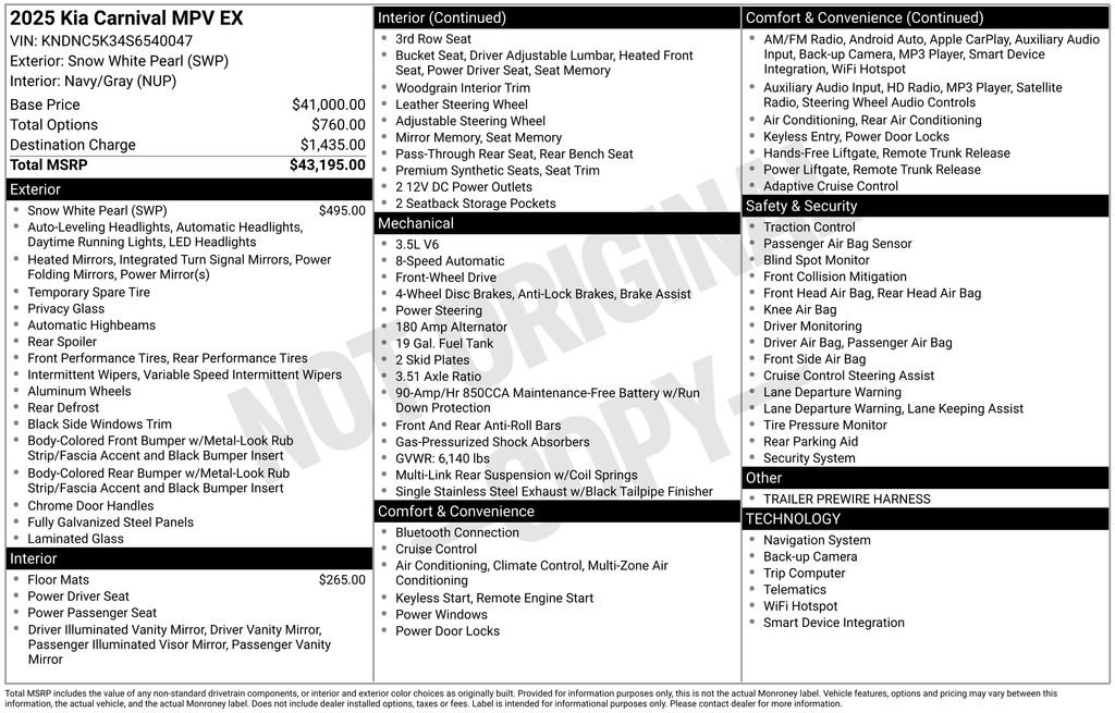 Used 2025 Kia Carnival EX image 3