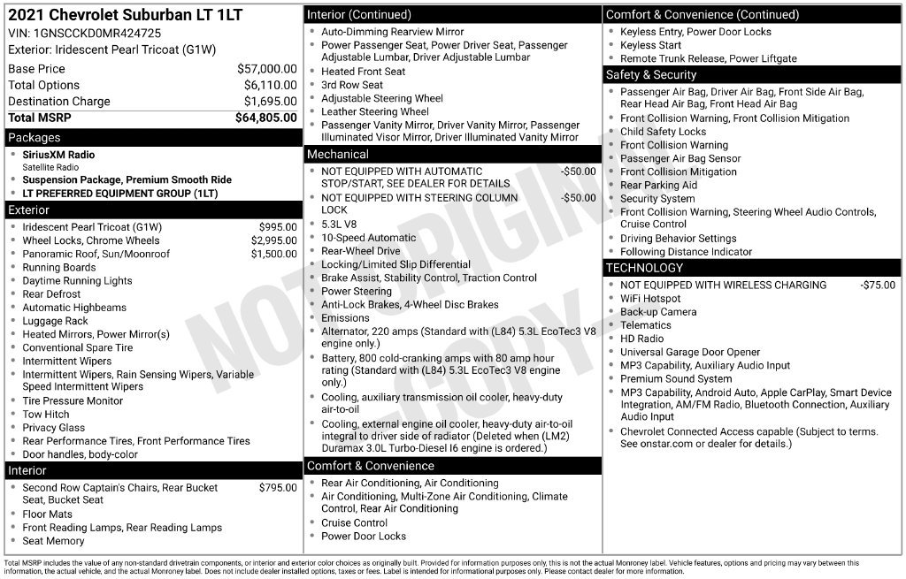 Used 2021 Chevrolet Suburban LT RWD image 7