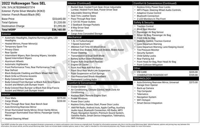 Used 2022 Volkswagen Taos SEL image 11