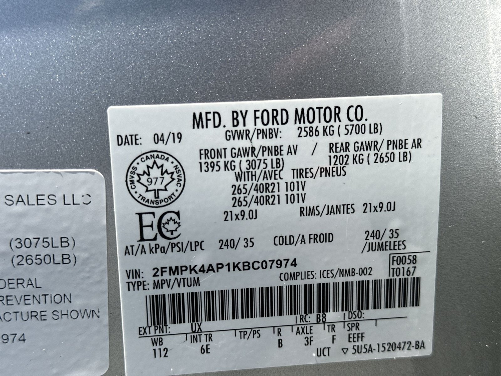 Certified 2019 Ford Edge ST w/ Equipment Group 401A AWD/4WD image 37