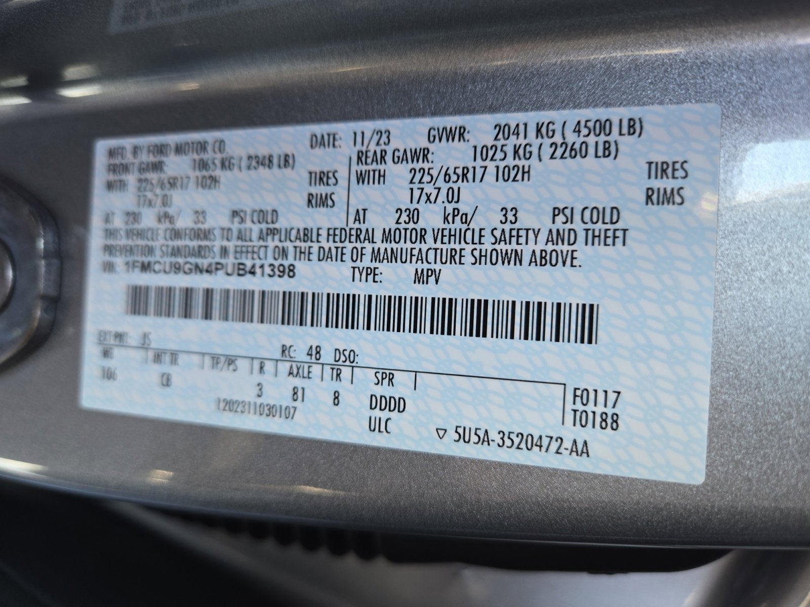 Certified 2023 Ford Escape Active AWD/4WD image 27