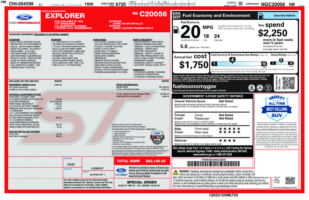 Certified 2022 Ford Explorer ST w/ Equipment Group 401A AWD/4WD image 5