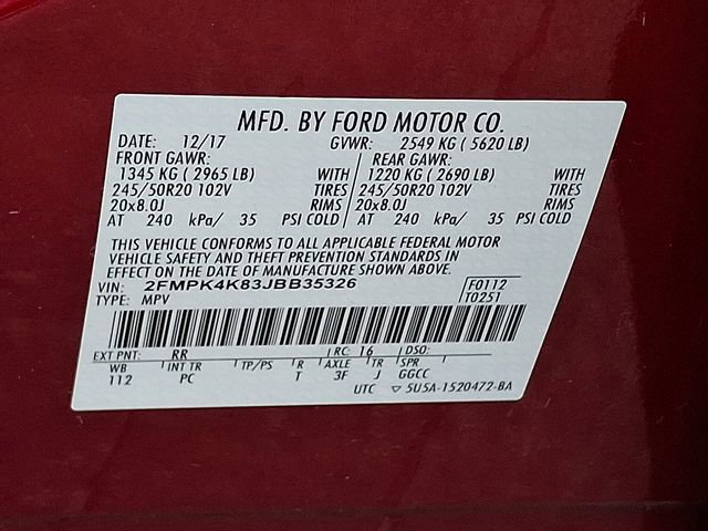 Certified 2018 Ford Edge Titanium w/ Equipment Group 301A AWD/4WD image 27
