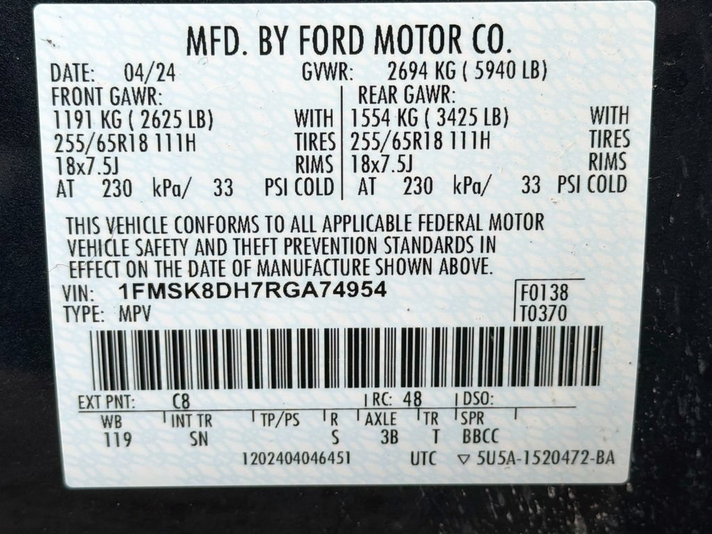 Certified 2024 Ford Explorer XLT w/ Equipment Group 202A AWD/4WD image 35