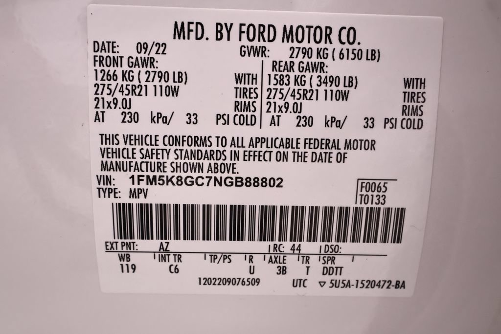 Certified 2022 Ford Explorer ST w/ Equipment Group 401A AWD/4WD image 59