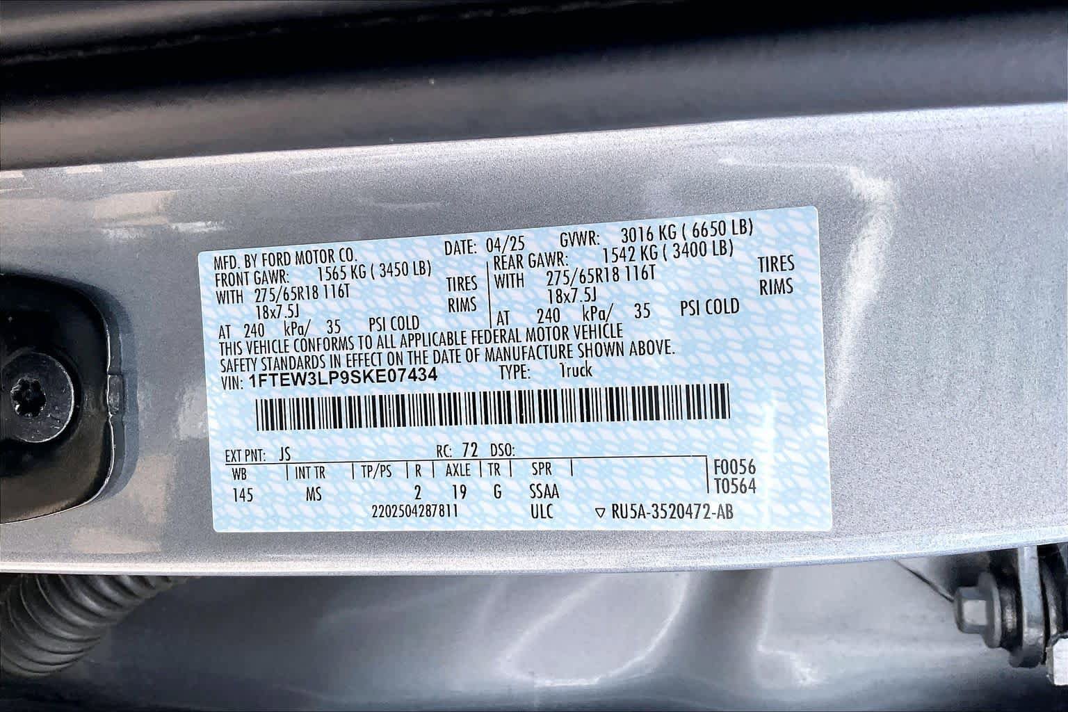 Certified 2025 Ford F150 XLT w/ Equipment Group 301A Standard AWD/4WD image 34