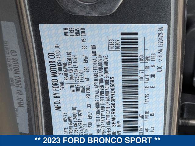 Certified 2023 Ford Bronco Sport Heritage AWD/4WD image 24