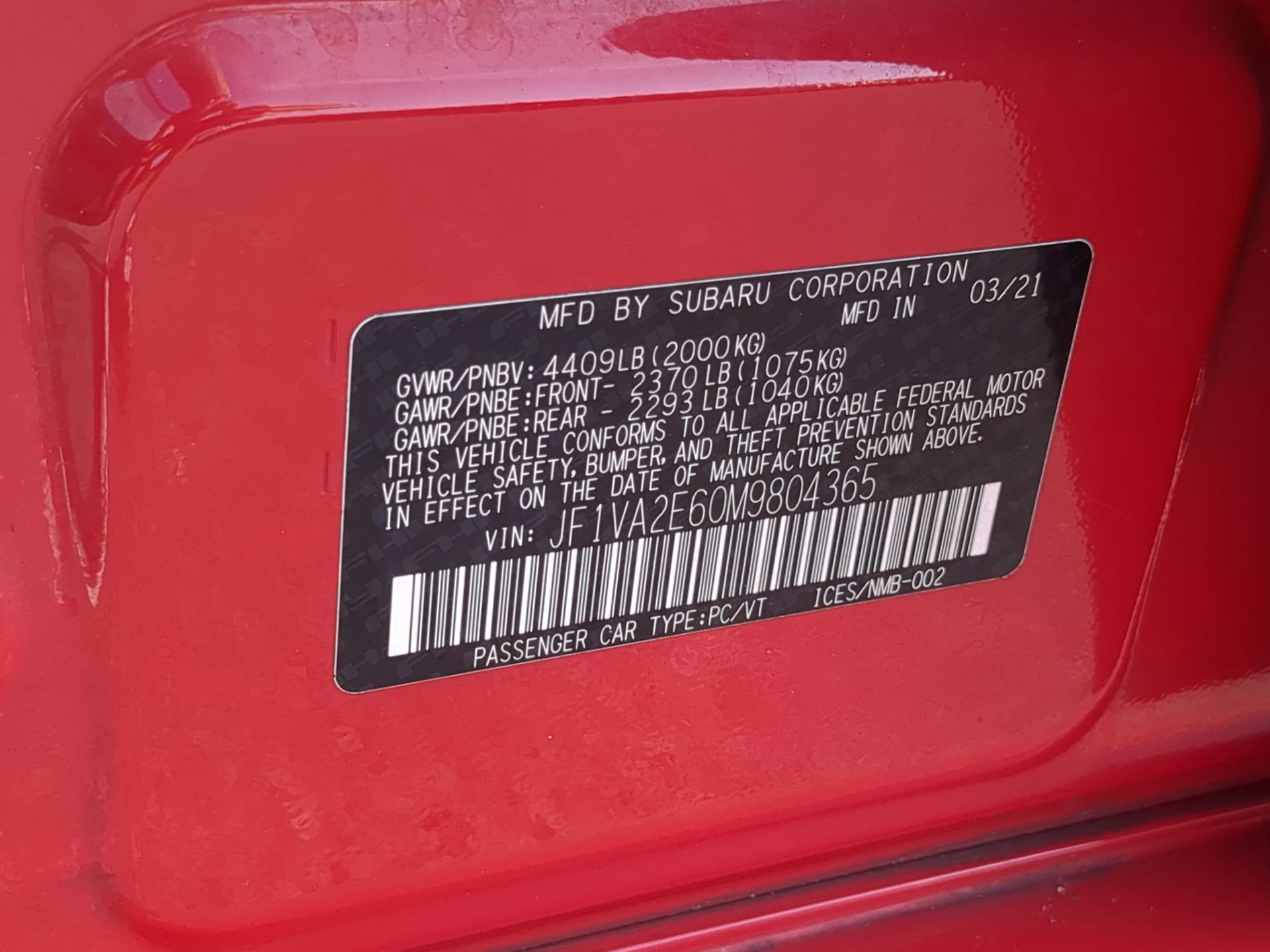 Used 2021 Subaru WRX STI image 63