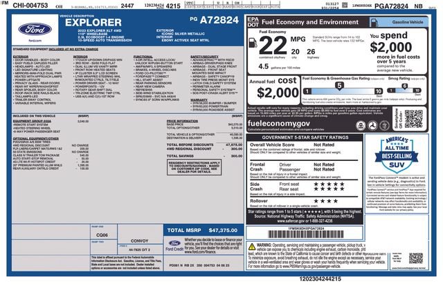Certified 2023 Ford Explorer XLT w/ Equipment Group 202A AWD/4WD image 55