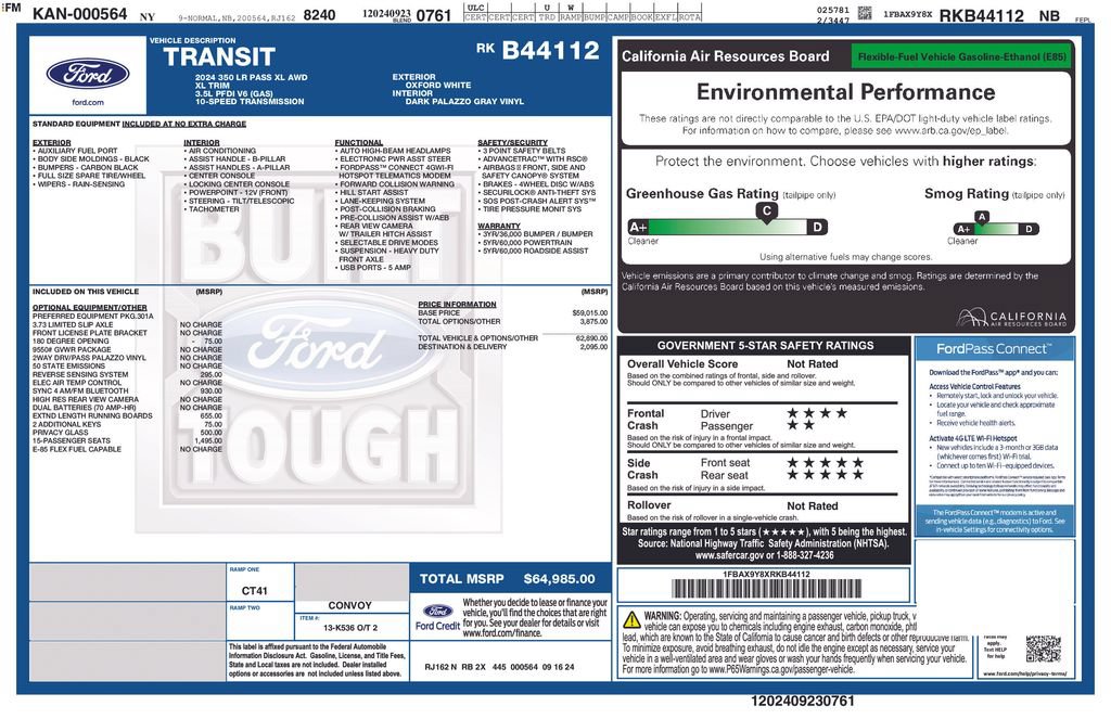 Certified 2024 Ford Transit 350 XL AWD/4WD image 2