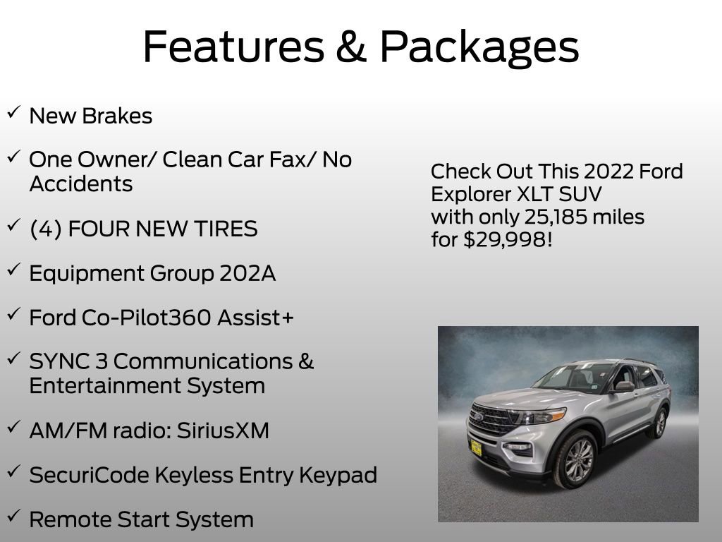 Certified 2022 Ford Explorer XLT w/ Equipment Group 202A image 4