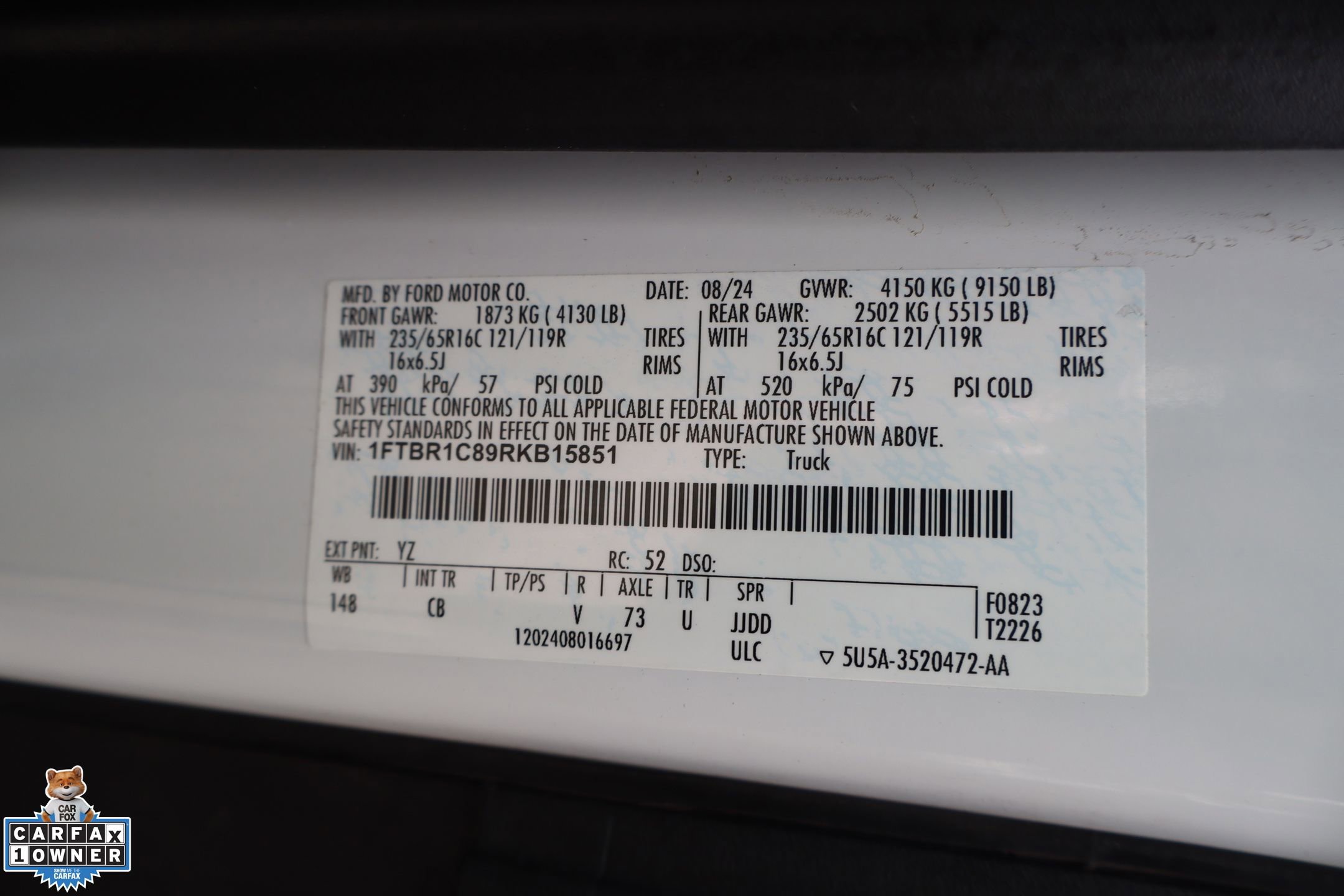Certified 2024 Ford Transit 250 148 Medium Roof w/ Load Area Protection Package RWD image 31