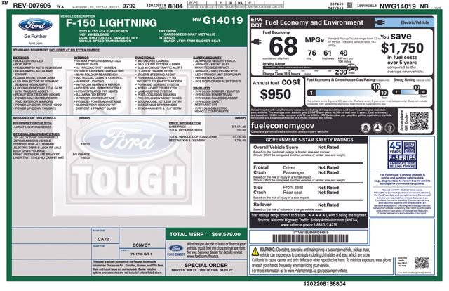 Certified 2022 Ford F150 Lightning Lariat AWD/4WD image 30