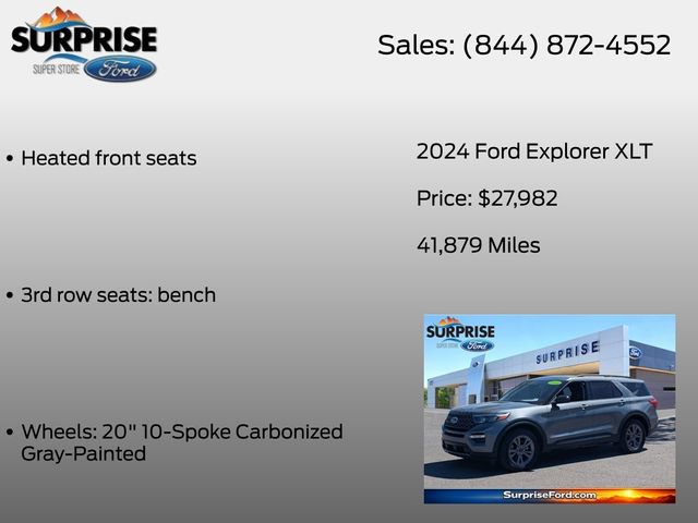 Certified 2024 Ford Explorer XLT w/ Equipment Group 202A RWD image 26