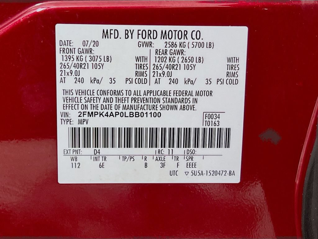Certified 2020 Ford Edge ST w/ Equipment Group 401A AWD/4WD image 39
