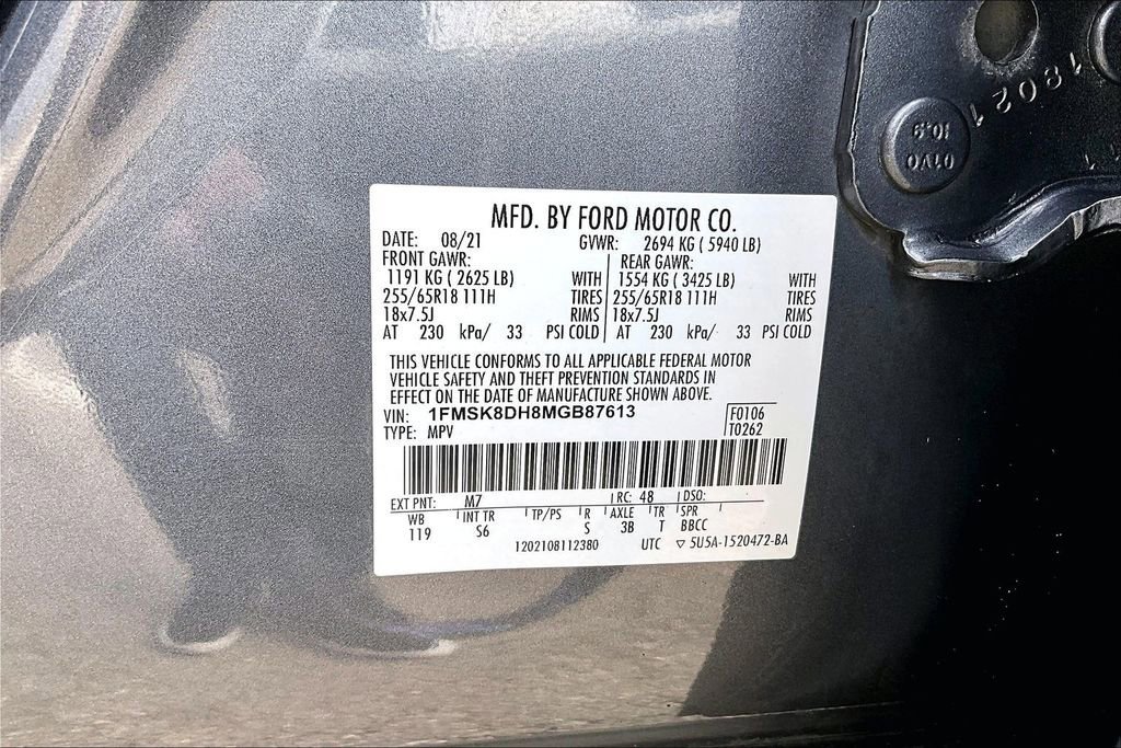 Certified 2021 Ford Explorer XLT w/ Equipment Group 202A image 36