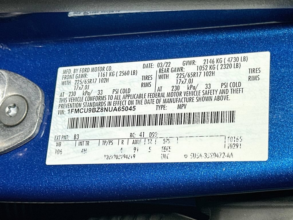 Certified 2022 Ford Escape SE AWD/4WD image 23