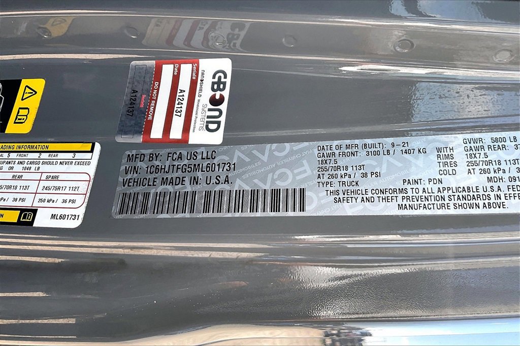 Used 2021 Jeep Gladiator Overland w/ Popular Equipment Package image 16