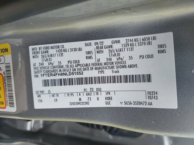 Certified 2022 Ford Ranger XLT w/ Equipment Group 301A Mid image 32