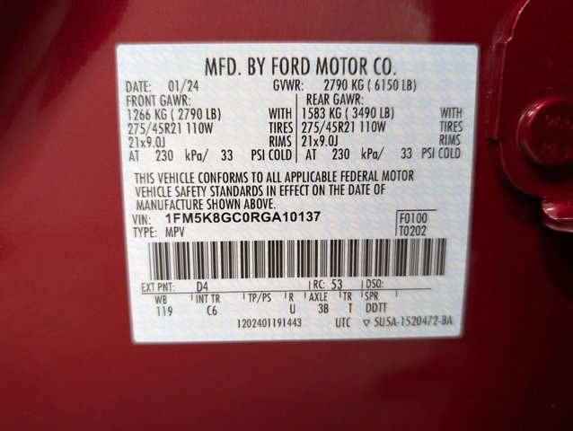 Certified 2024 Ford Explorer ST w/ Equipment Group 401A AWD/4WD image 29