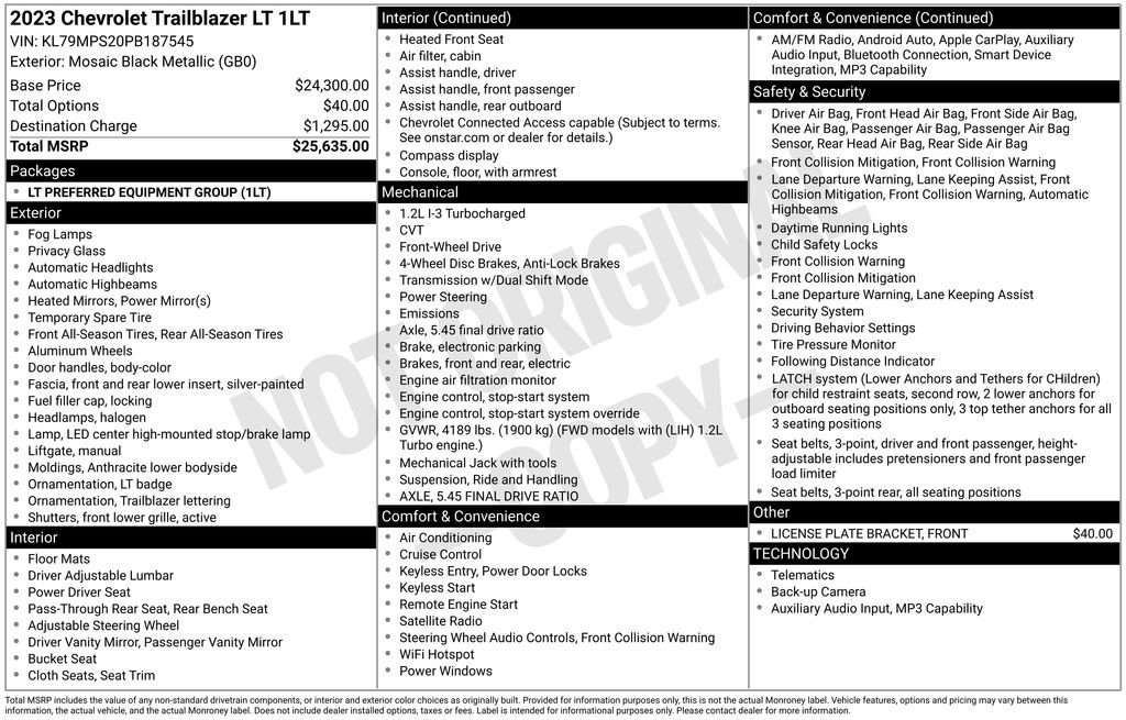 Used 2023 Chevrolet TrailBlazer LT image 22