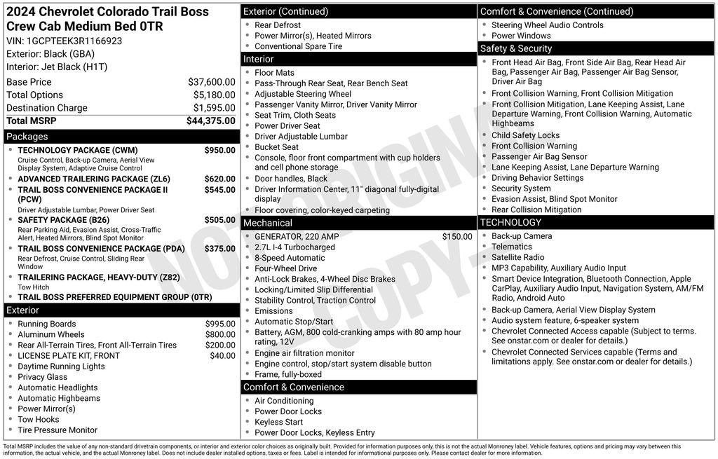 Used 2024 Chevrolet Colorado Trail Boss w/ Technology Package AWD/4WD image 2
