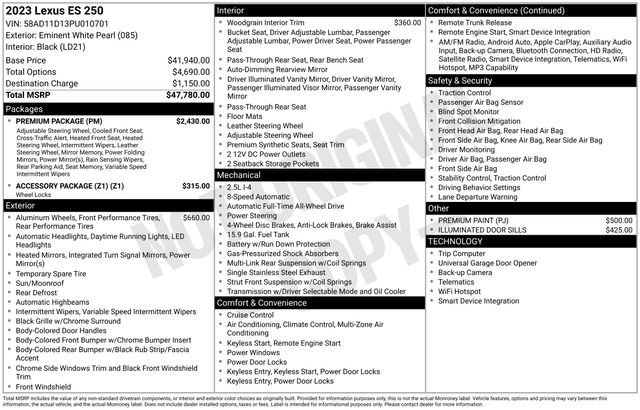 Used 2023 Lexus ES 250 w/ Premium Package image 36
