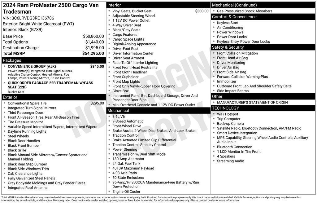 Used 2024 RAM ProMaster 2500 w/ Convenience Group FWD image 17