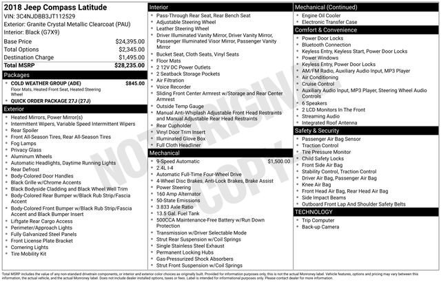 Used 2018 Jeep Compass Latitude w/ Cold Weather Group image 10