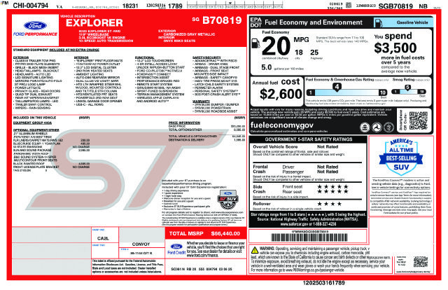 Certified 2025 Ford Explorer ST w/ Sun And Sound Package AWD/4WD image 5