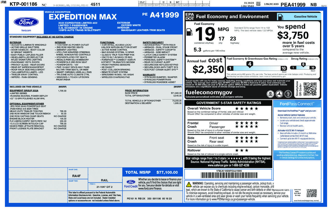 Certified 2023 Ford Expedition Max Limited RWD image 59