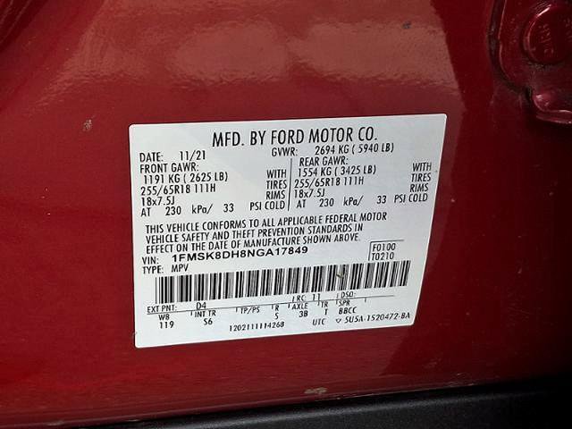 Certified 2022 Ford Explorer XLT w/ Equipment Group 202A AWD/4WD image 28