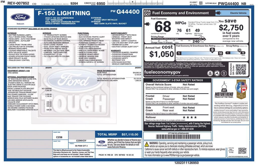 Certified 2023 Ford F150 Lightning Pro w/ Tow Technology Package image 8