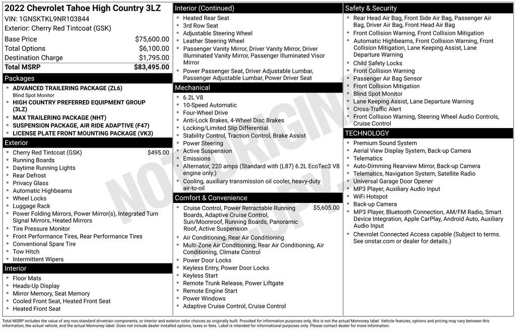 Used 2022 Chevrolet Tahoe High Country AWD/4WD image 37