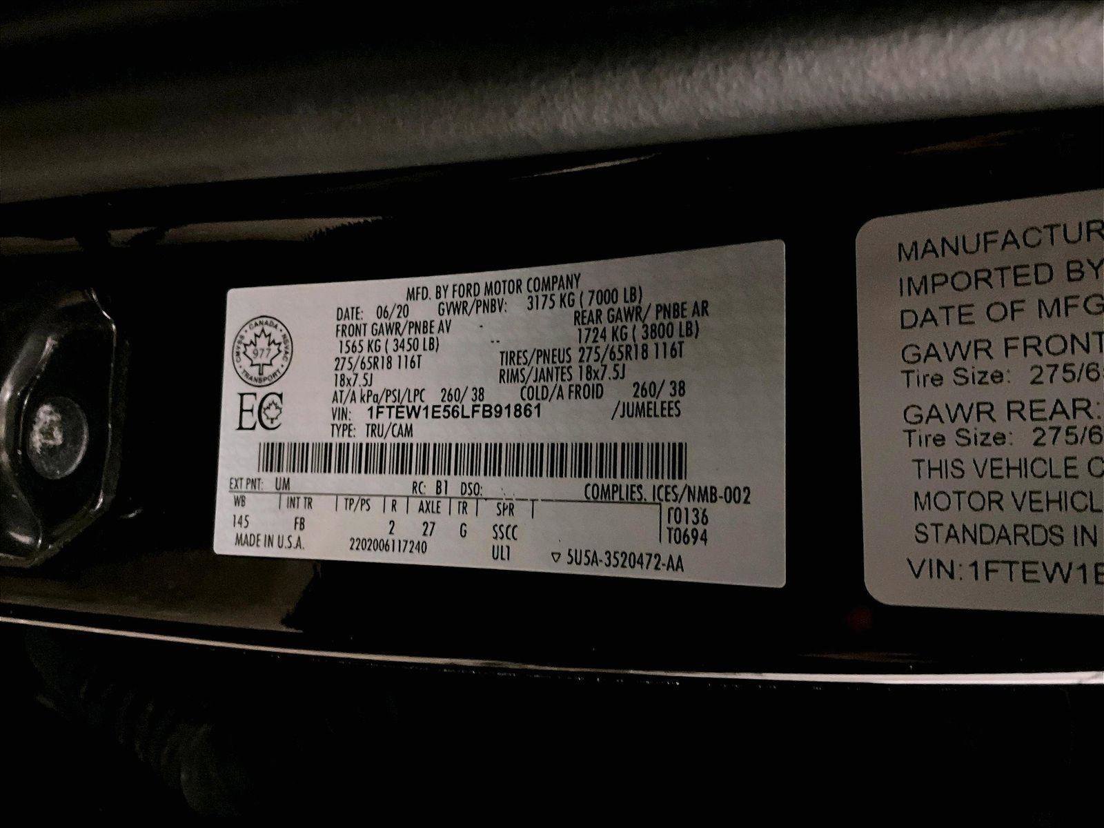 Certified 2020 Ford F150 XLT w/ Equipment Group 301A Mid AWD/4WD image 33