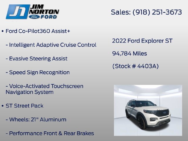 Certified 2022 Ford Explorer ST w/ Equipment Group 401A AWD/4WD image 14
