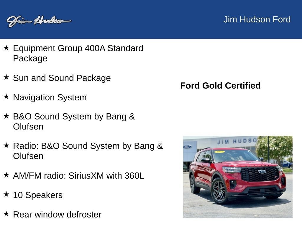 Certified 2025 Ford Explorer ST w/ Sun And Sound Package AWD/4WD image 12