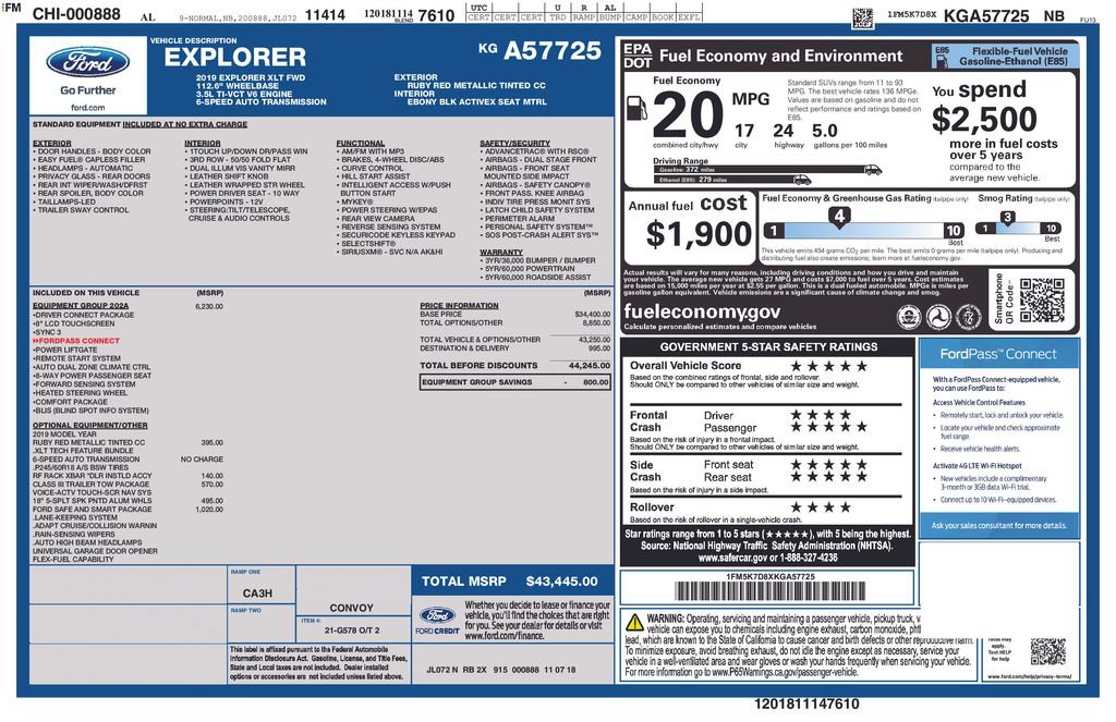 Certified 2019 Ford Explorer XLT w/ Equipment Group 202A FWD image 27